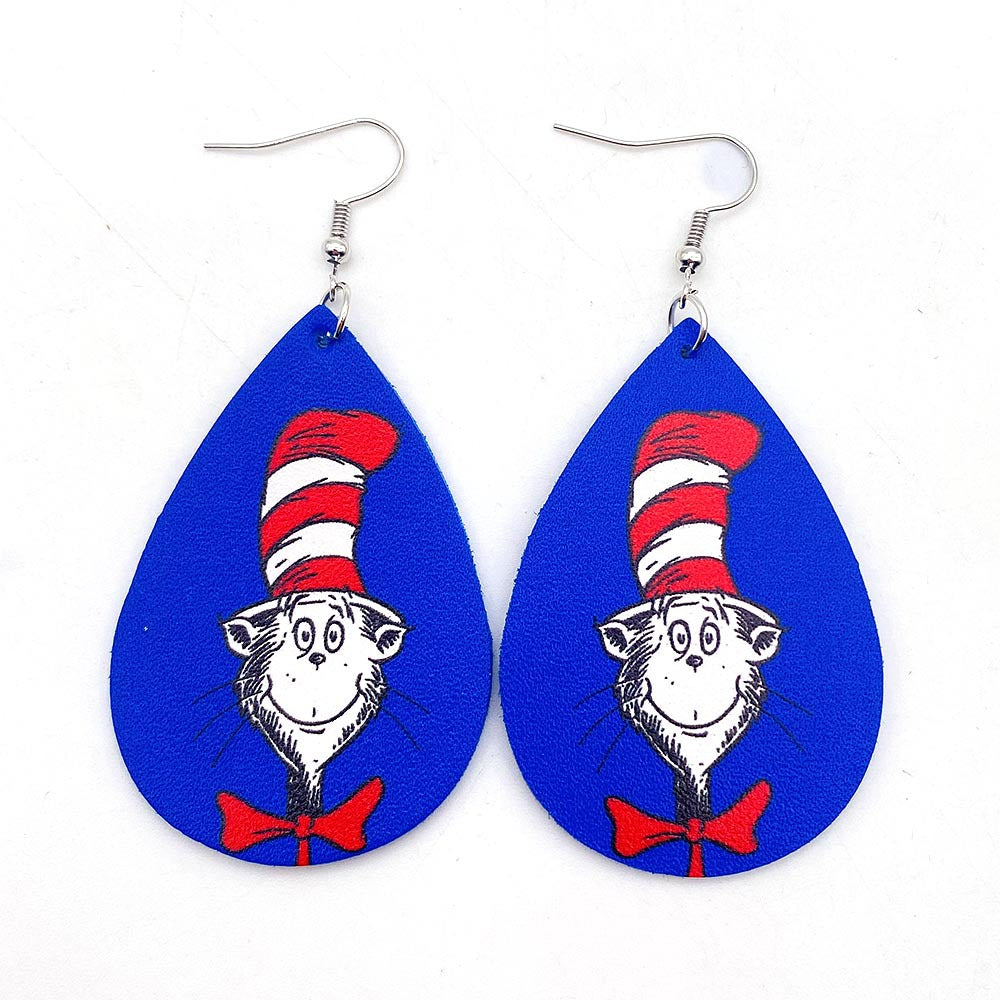Wholesale Kitten Pencil Leather Earrings